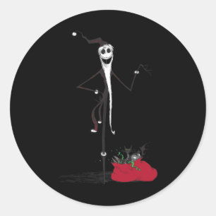 The Scary Night Before Christmas Santa Gift Sack Classic Round Sticker