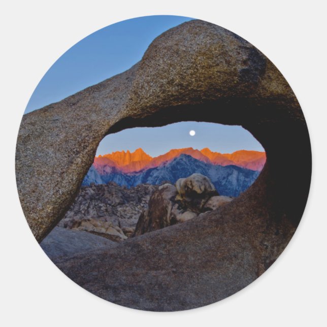 The Scenic Alabama Hills Nestled Classic Round Sticker (Front)