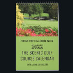 The Scenic Golf Course One Page Per Month Calendar<br><div class="desc">For the golfer who likes to be reminded of the serenity of being on the golf course, a calendar of scenic views -- one page per month -- of lovely golf courses. The cover and back's messages can be personalised. All but one of the photographs come from Upsplash.com (list available...</div>