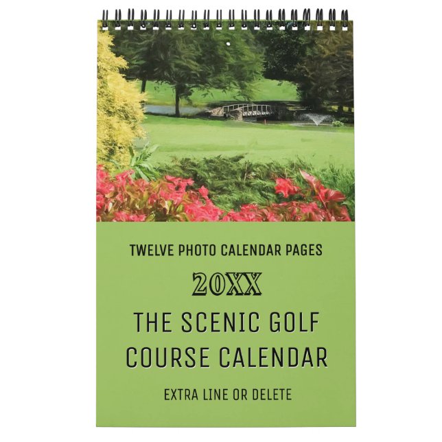 The Scenic Golf Course One Page Per Month Calendar (Cover)