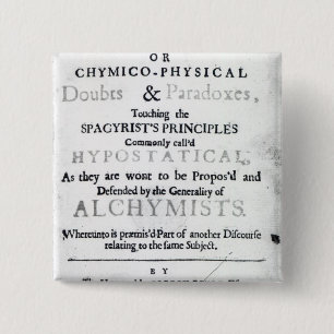'The Sceptical Chymist' 15 Cm Square Badge