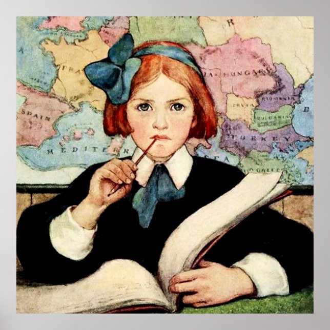 The Scholar by Jessie Willcox Smith Poster (Front)