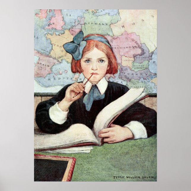 The Scholar by Jessie Willcox Smith Poster (Front)