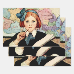 The Scholar by Jessie Willcox Smith Wrapping Paper Sheet