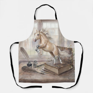 The Scholar Horse Leaping from a Book Apron