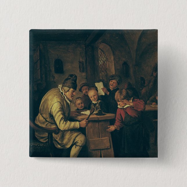 The School Master, 1626-79 15 Cm Square Badge (Front)