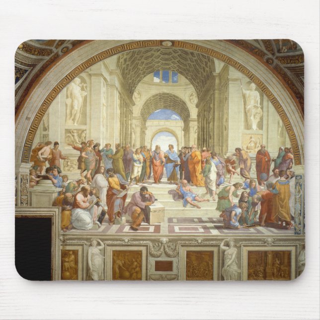 The School of Athens Fresco by Raffaello Sanzio Mouse Pad (Front)