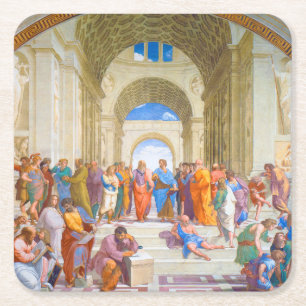 The School of Athens, Raphael Square Paper Coaster