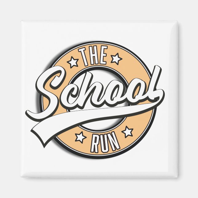 The School Run retro logo Magnet (Front)