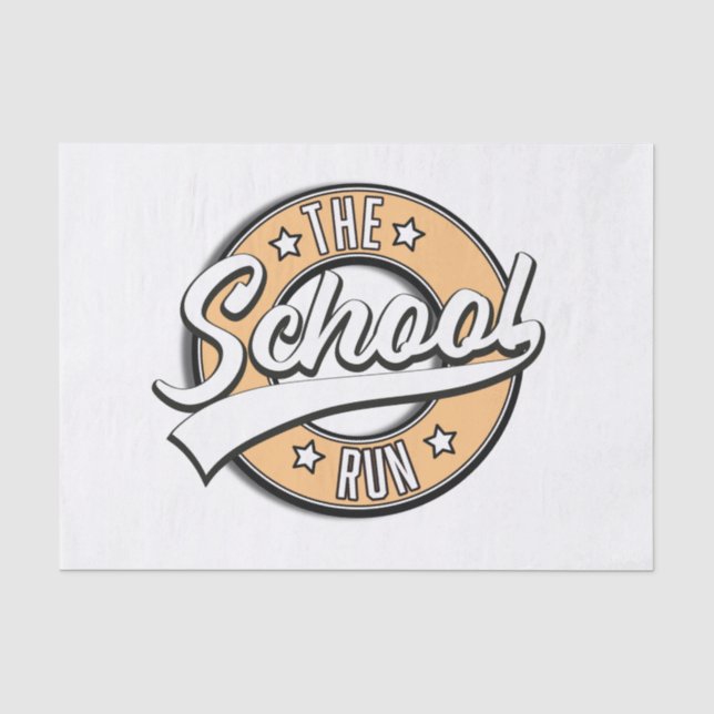 The School Run retro logo Tissue Paper (Front)