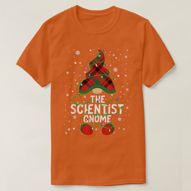 The Scientist Gnome Family Matching Group Xmas Lig T-Shirt (Design Front)