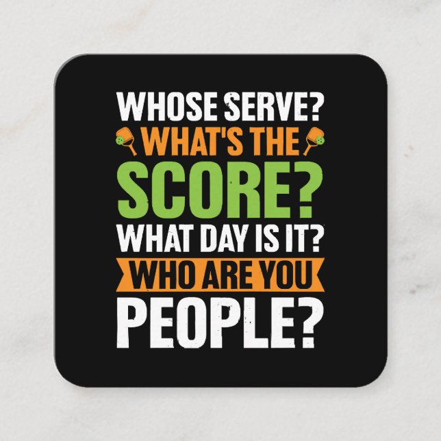  The Score Pickleball Lover Square Business Card (Front)