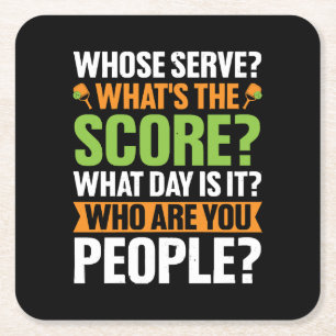  The Score Pickleball Lover Square Paper Coaster