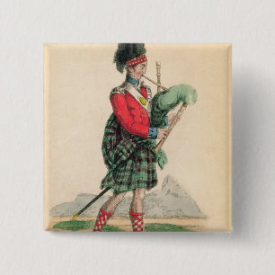 The Scotch Piper 15 Cm Square Badge