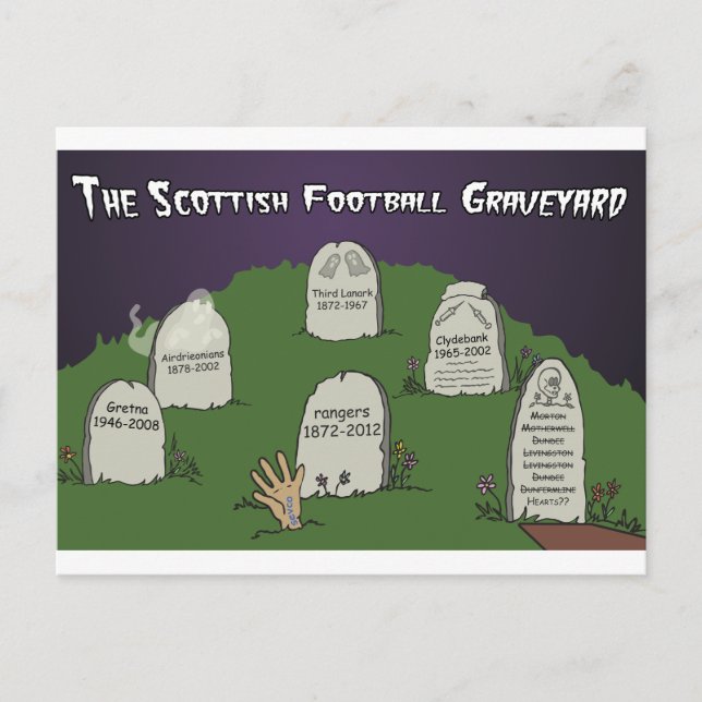 The Scottish Football Graveyard Postcard (Front)