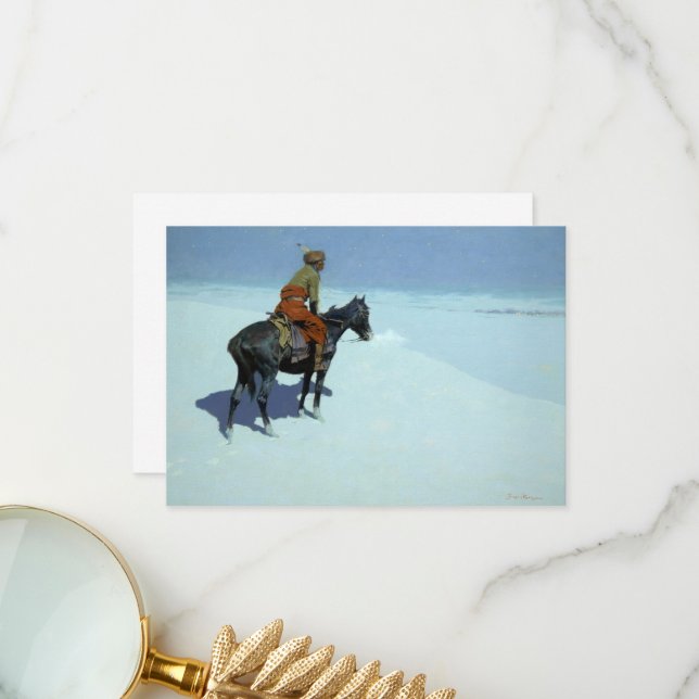 The Scout, Friends or Foes by Frederic Remington  Thank You Card (Front/Back In Situ)