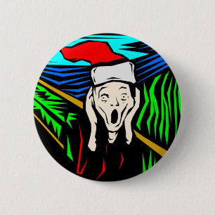 THE SCREAM AT CHRISTMAS 6 CM ROUND BADGE
