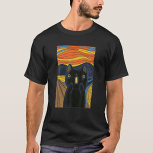 The Scream Black Cat Parody Funny Cat Parody Art P T-Shirt