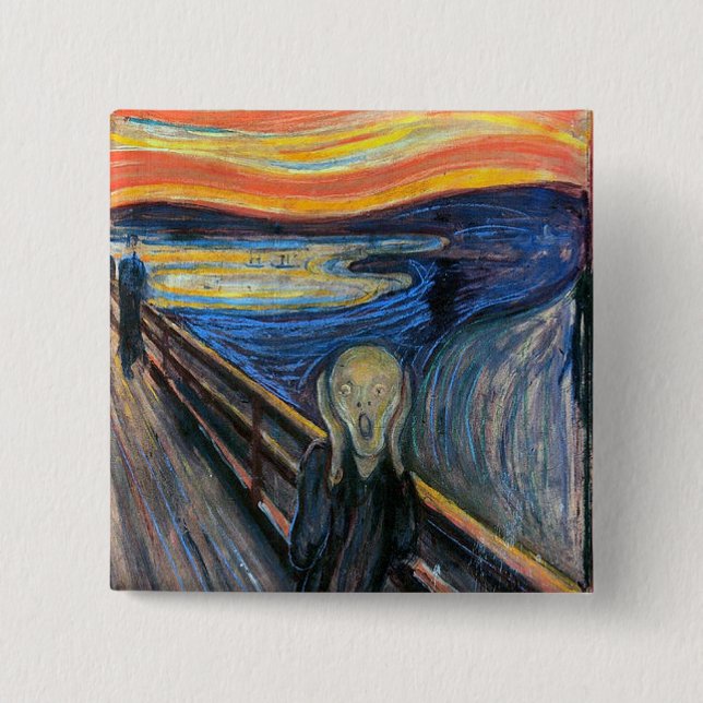 The Scream by Edvard Munch 15 Cm Square Badge (Front)