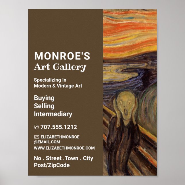The Scream By Edvard Munch, Art Dealer, Gallery Poster (Front)