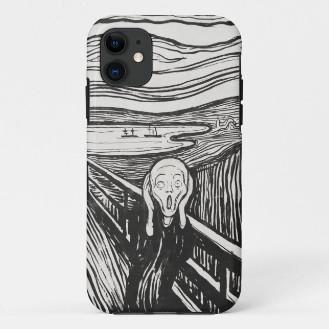 The Scream by Edvard Munch Black and White Case-Mate iPhone Case (Back)