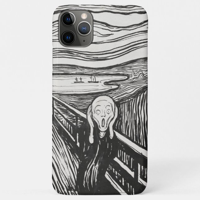 The Scream by Edvard Munch Black and White Case-Mate iPhone Case (Back)