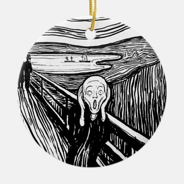 The Scream by Edvard Munch Ceramic Tree Decoration (Front)