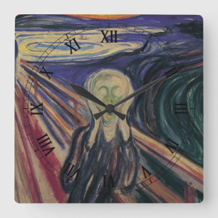 The Scream by Edvard Munch, Vintage Expressionism Square Wall Clock