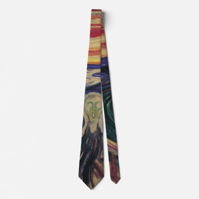 The Scream by Edvard Munch, Vintage Expressionism Tie (Front)