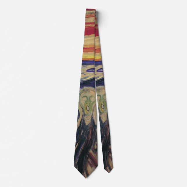 The Scream by Edvard Munch, Vintage Expressionism Tie (Front)