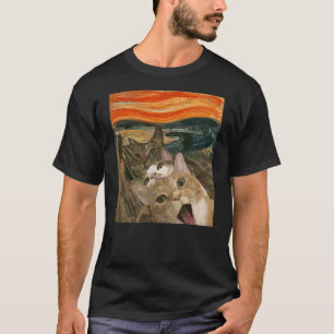 The Scream Cat By Edvard Munch Famous Painting Fun T-Shirt