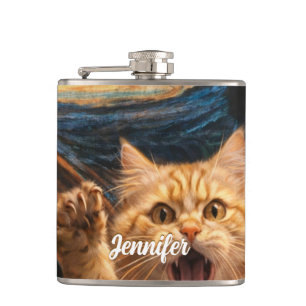 The Scream Cat Parody Art                          Hip Flask