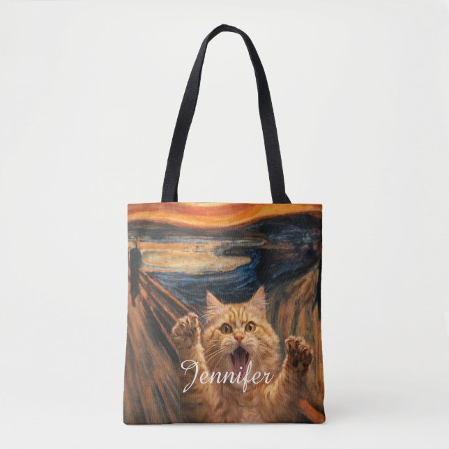 The Scream Cat Parody Art                          Tote Bag (Front)