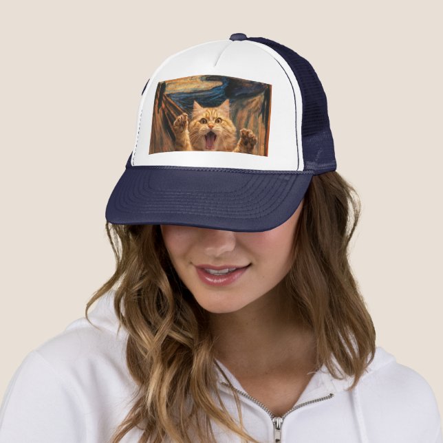 The Scream Cat Parody Art                          Trucker Hat (In Situ)
