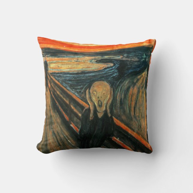 The Scream Edvard Munch Modern Expressionist Art Cushion (Front)