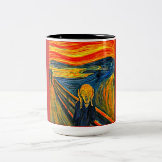 The Scream, FIne Art by Munch, Two-Tone Coffee Mug (Center)