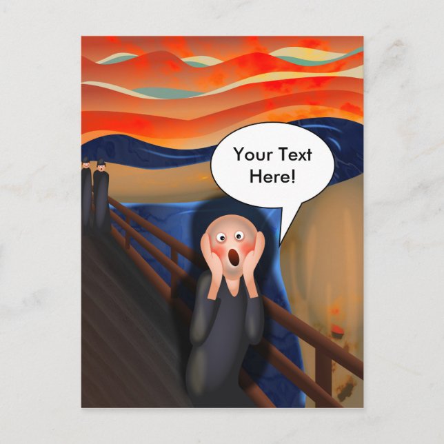 The Scream Fun Cartoon Parody Postcard (Front)