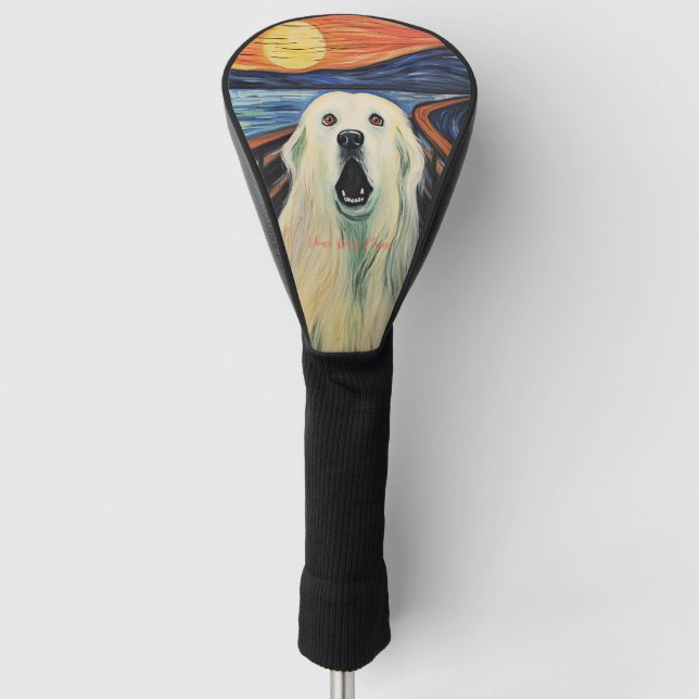 The Scream - Great Pyrenees Dog 001 - Pall Munch Golf Head Cover (Front)