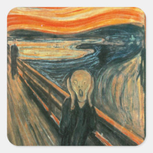 The Scream Munch Modern Art Abstract Square Sticker