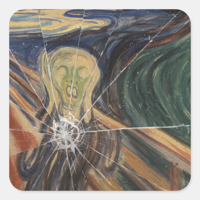 The Scream Shattered Square Sticker (Front)