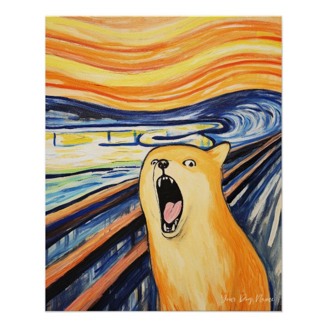 The Scream - Shiba Inu Dog 001 - Pall Munch Poster (Front)