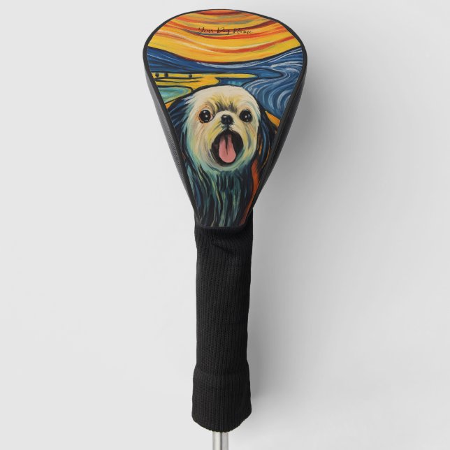 The Scream - Shih Tzu Dog 001 - Pall Munch Golf Head Cover (Front)