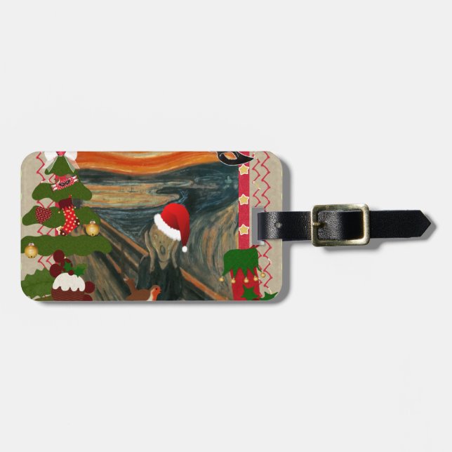 the scream ugly christmas luggage tag (Front Horizontal)