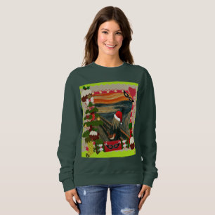 the scream ugly christmas womens sweatshirt