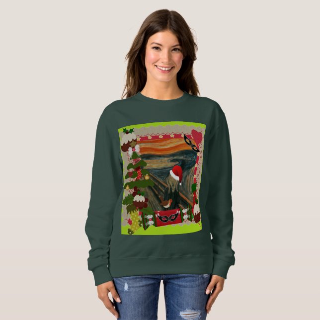 the scream ugly christmas womens sweatshirt (Front Full)