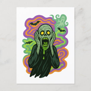 The Scream – Zombie Cartoon Holiday Postcard