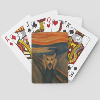 The Screaming Cat Parody Classic Art Funny Playing Cards