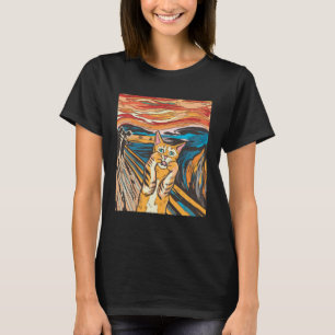 The Screaming  Painting Cat Edvard Munchs T-Shirt