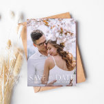 The Script V Modern 2 Photo Save the Date Invitation<br><div class="desc">Get your guests in the mood for your wedding with  your modern & chic The Script V Modern 2 Two Photo & calligraphy save the date invitation.

vertical /portrait in orientation.</div>