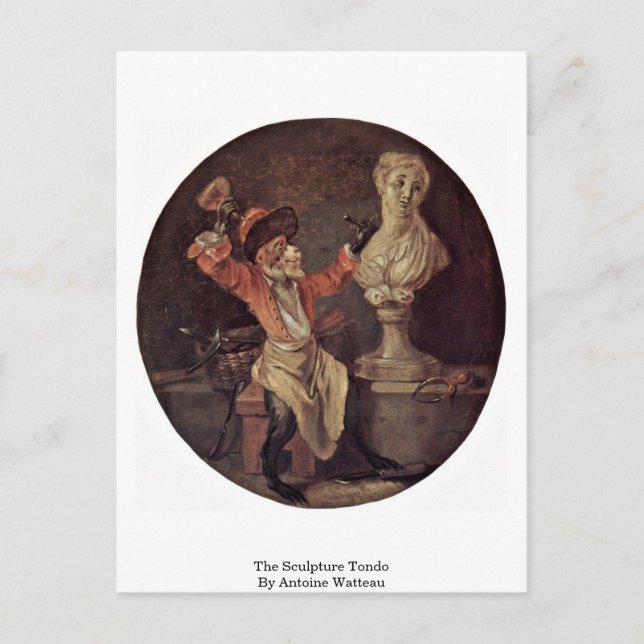 The Sculpture Tondo By Antoine Watteau Postcard (Front)